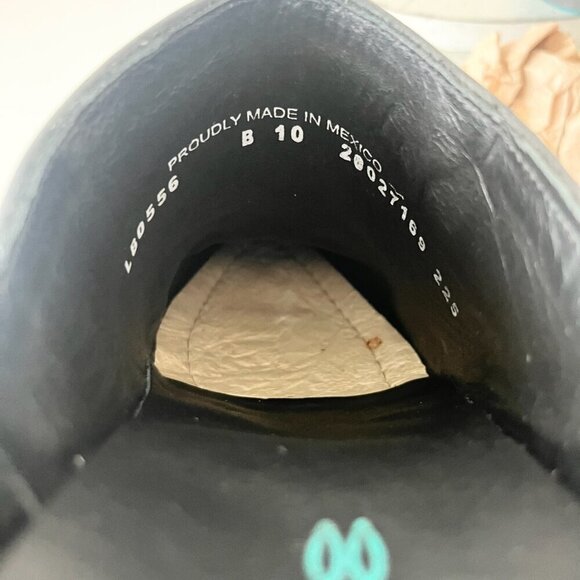 Lane Plain Jane Mule Womens 10 Black Cowboy Boots Short Western Cowgirl Slip Ons - Picture 9 of 11